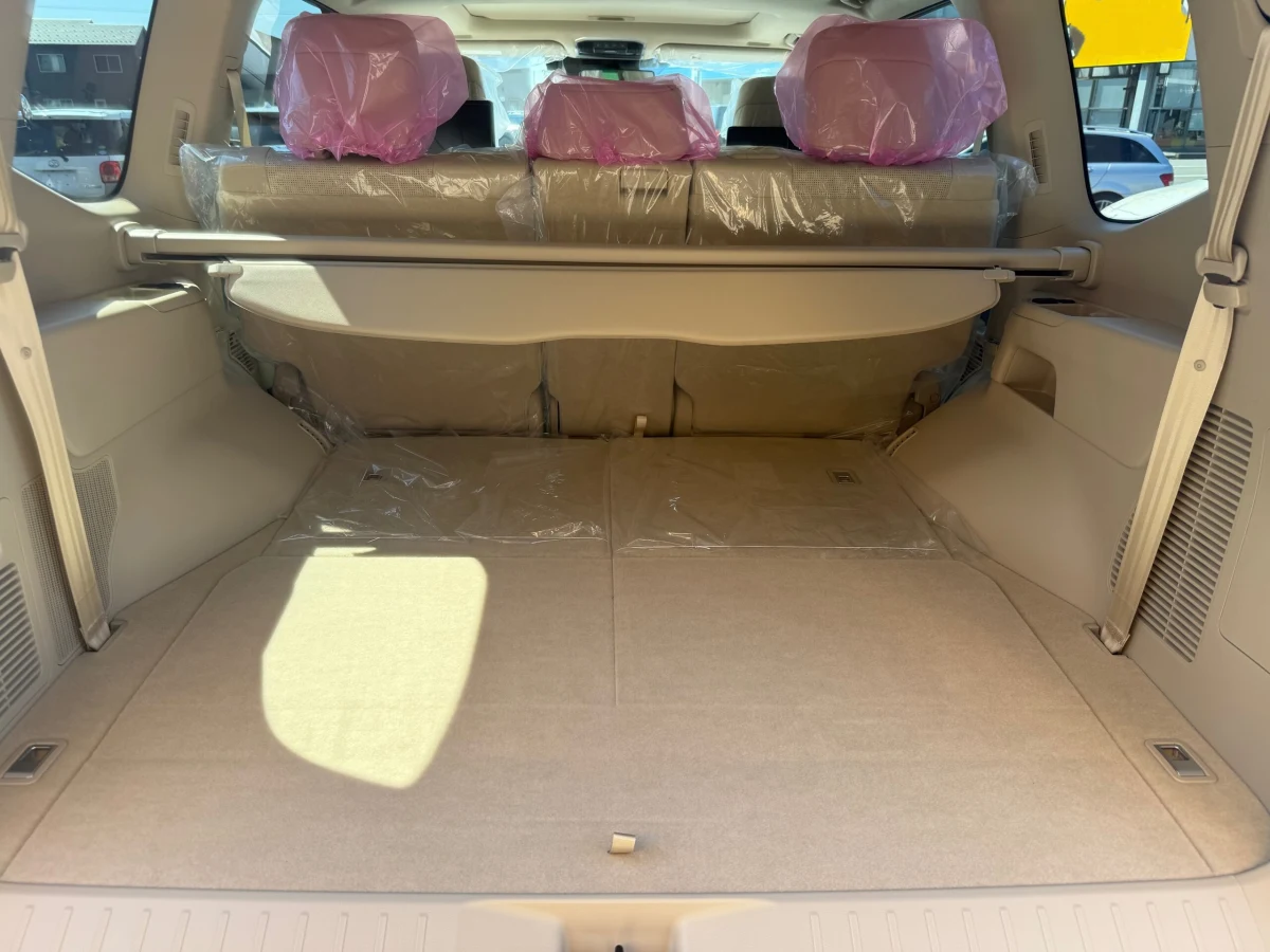 Open cargo area of the Pearl White LC300 ZX Modellista