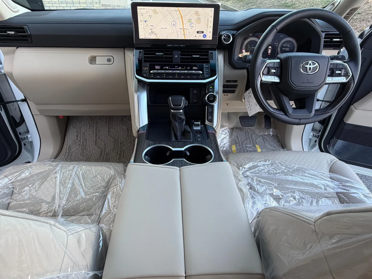 Right-hand-drive beige cockpit in the all-new 2026 LC300 ZX