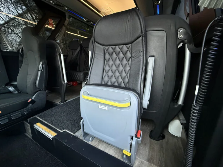 Front passenger seating detail in the AOS Visigo
