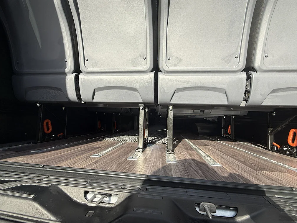Tracked quick-release rear seating rails in the Classic Sprinter