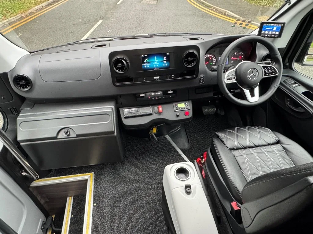 Right-hand-drive cockpit of the Ferqui Sunset