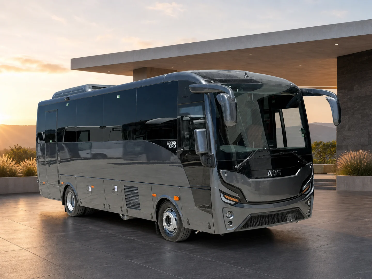 Grey AOS Grand Toro II VIP midi coach exterior