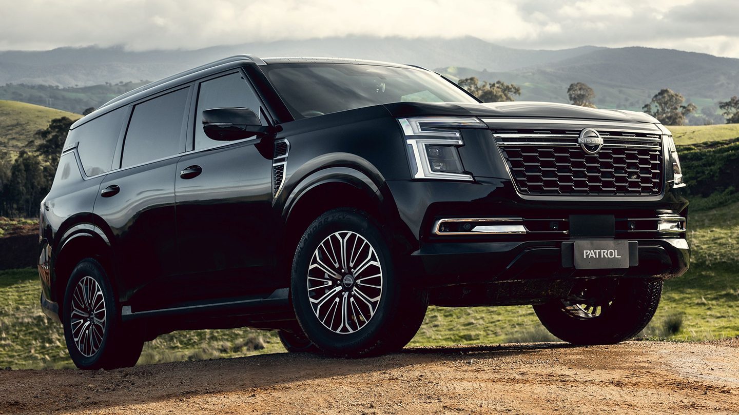 Black all-new Nissan Patrol from the front in official Australian range imagery