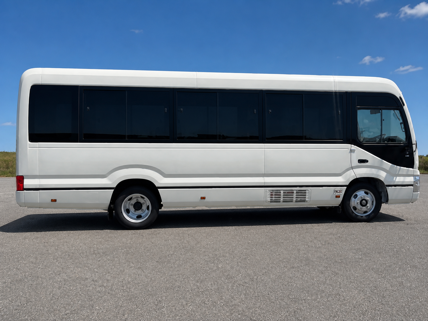 2026 Toyota Coaster Long / 25-Seater, Split Rear Doors & Automatic Swing Door JDM for export from Japan