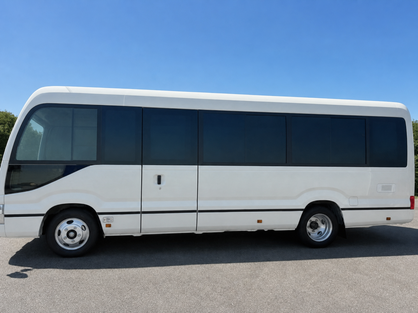 2026 Toyota Coaster Long / 25-Seater, Split Rear Doors & Automatic Swing Door JDM for export from Japan