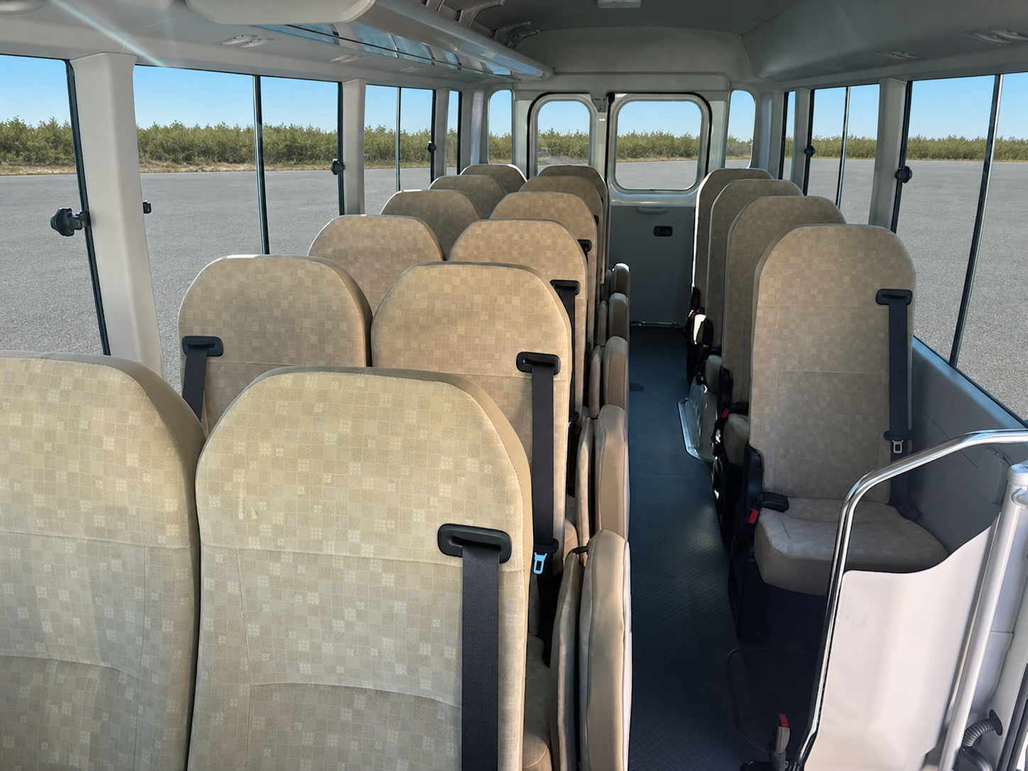 2026 Toyota Coaster Long / 25-Seater, Split Rear Doors & Automatic Swing Door JDM for export from Japan