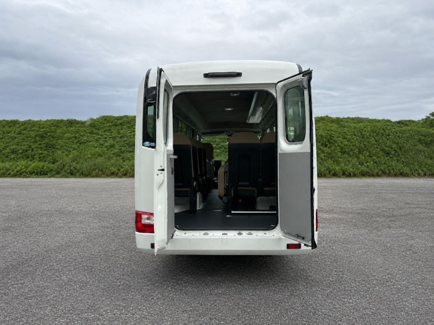 2026 Toyota Coaster Long / 25-Seater, Split Rear Doors & Automatic Swing Door JDM for export from Japan