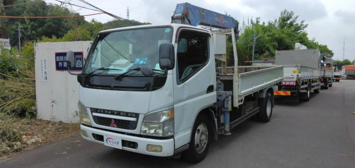 2002 MITSUBISHI KK-FE73EEN CANTER Flat bed With 3 ton Crane (No.J0760) for export from Japan