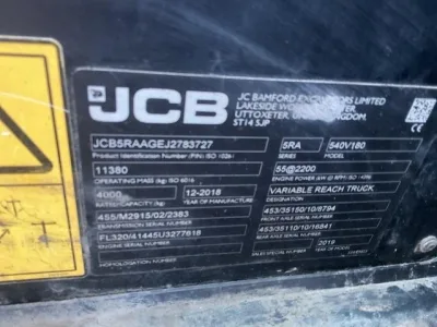 2019 JCB 540-180 Machinery for export from Japan
