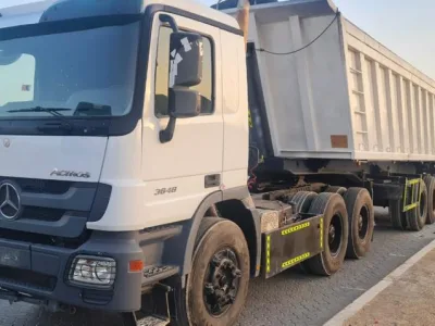 2015 Mercedes-Benz Actros 3848 Trailer head with dump trailer (No. 680478)