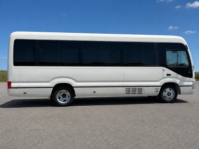 2026 Toyota Coaster Long / 25-Seater, Split Rear Doors & Automatic Swing Door JDM for export from Japan