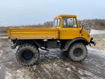 1973 Mercedes-Benz Unimog Left-Hand Drive Double Side Loader Dump Truck (No.J1010) for export from Japan