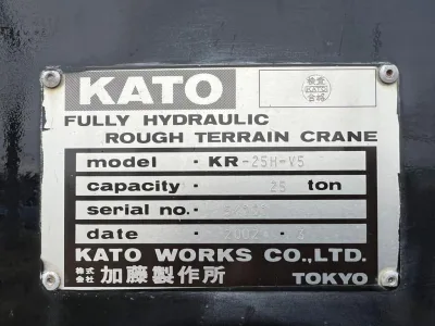 2002 KATO KR-25H-V5 (SR250) 25TON Rough Terrain Crane (No.J0790) for export from Japan