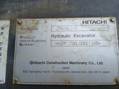 Hitachi ZX650LC-3 Hydraulic Excavator for export from Japan