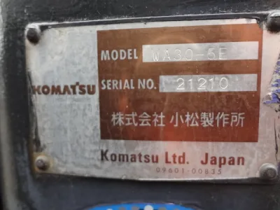KOMATSU WA30-5E WHEEL LOADER for export from Japan
