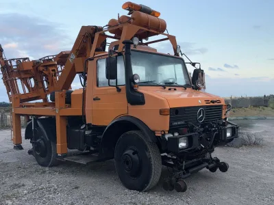 Mercedes Unimog U1450 – Square Cab, Long Wheel Base, Capable of Railway Repair & Operations(No.J1012) for export from Japan