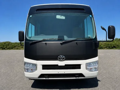 2026 Toyota Coaster Long / 25-Seater, Split Rear Doors & Automatic Swing Door JDM for export from Japan