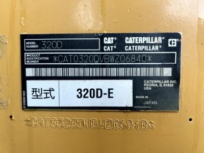 Caterpillar 320D Excavator for export from Japan