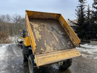 1973 Mercedes-Benz Unimog Left-Hand Drive Double Side Loader Dump Truck (No.J1010) for export from Japan
