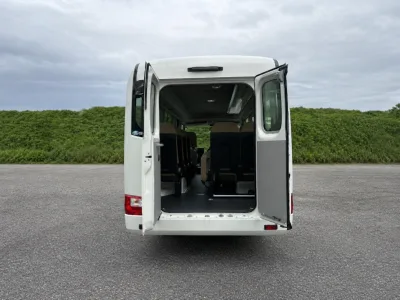 2026 Toyota Coaster Long / 25-Seater, Split Rear Doors & Automatic Swing Door JDM for export from Japan